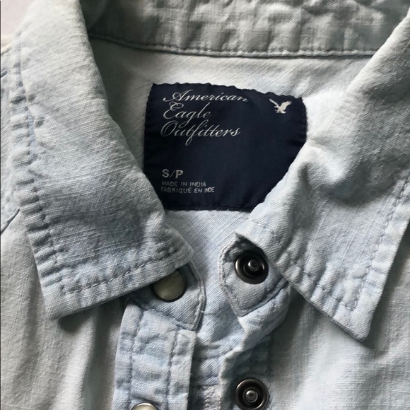 chambray denim button up top - Picture 5 of 7